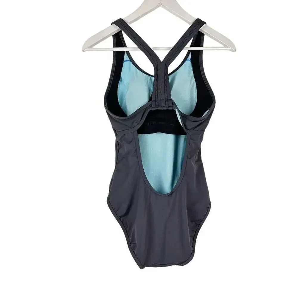 Athleta Ready to Run One Piece Swimsuit size Medium Gray